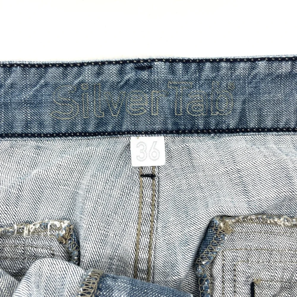 Levis SilverTab Blue Denim Cargo Shorts Mens W36 Baggy Y2K‎ Skate Grunge